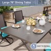 ALAULM outdoor balcony dining set, rattan rocking chairs and large table with umbrella hole - 2 of 4