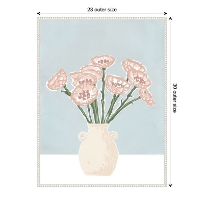 Renewed Bouquet II Pastel Pink Floral Canvas Wall Art with White Frame
