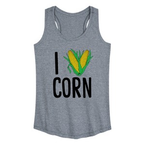 Women's - Instant Message - Valentine's Day I Heart Corn Graphic Racerback Tank - 1 of 4