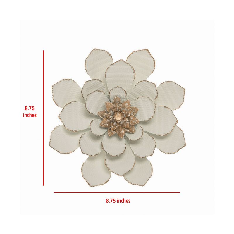 White Metal Layered Flower Wall Décor - Foreside Home & Garden, 5 of 6