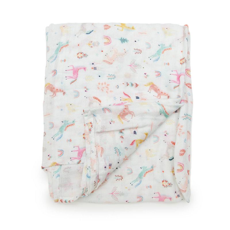 Loulou Lollipop Muslin Swaddle Blanket - Unicorn Dream, 2 of 5