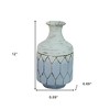 12" Blue And Gold Bud Metal Table Vase - 3 of 4