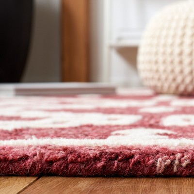 Harmony Abstract Hand-Tufted Wool Rug in Red/Ivory, 4' x 6'