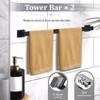 Itopfox 8 Piece Matte Black Bathroom Hardware Set 23.6 Inch Towel Bars SUS304 Stainless Steel Wall Mounted Accessories Kit - 3 of 4