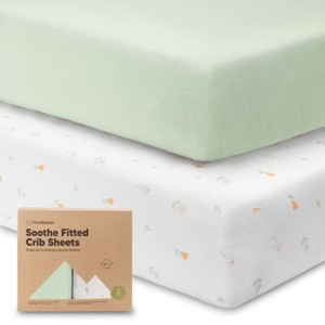 KeaBabies 2pk Soothe Fitted Crib Sheets Neutral, Organic Baby Crib Sheets, Fits Standard Nursery Baby Mattress - 1 of 4