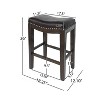 HDZNVF Set of 2 Counter Fabric Stool, Charcoal - 4 of 4