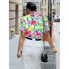 HAPPY BAY Women's Button Down Casual Summer Beach Party Blouse Shirt Hawaiian Short Sleeve Vacation Dress Tops Tee Shirts Blouses - 2 of 4