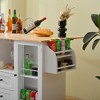 JUJABU White Mobile Kitchen Island on Wheels with Drop-Leaf Top, Drawers, Cabinet, Towel & Spice Racks - 4 of 4