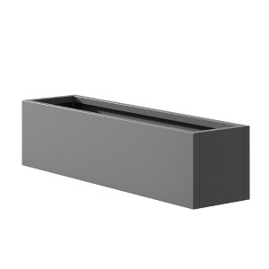 Lirago 36" Modern Large Rectangular Outdoor Metal Planter Box Galvanized Garden Box with Mixed Greenery for Patio Garden Decor Gray - 1 of 4
