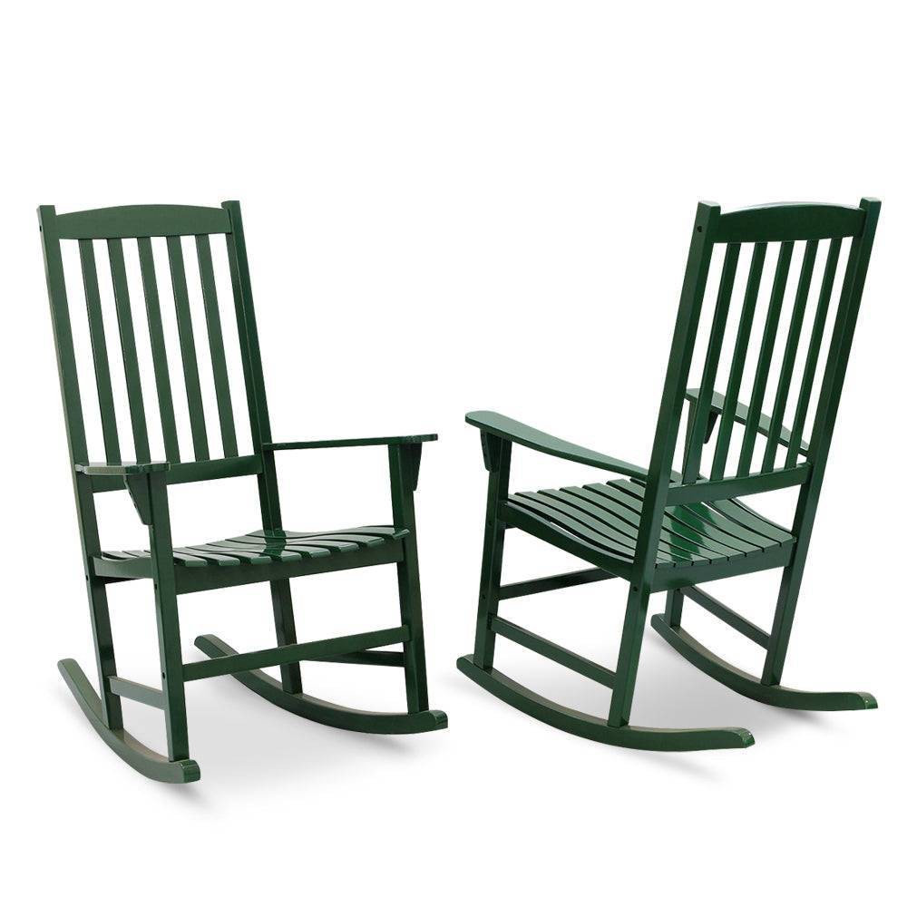 Photos - Garden Furniture Alston 2pk Wood Porch Rocking Chairs - Green - Cambridge Casual