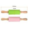 Unique Bargains Silicone Smooth Non-Stick Wooden Handle Kitchen Rolling Pin 2 Pcs - 2 of 4