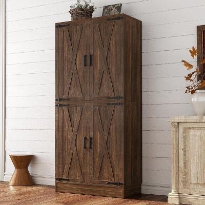Aheaplus 71'' Kitchen Pantry Cabinet with Doors, Freestanding Large Storage Cupboard with Storage Drawers