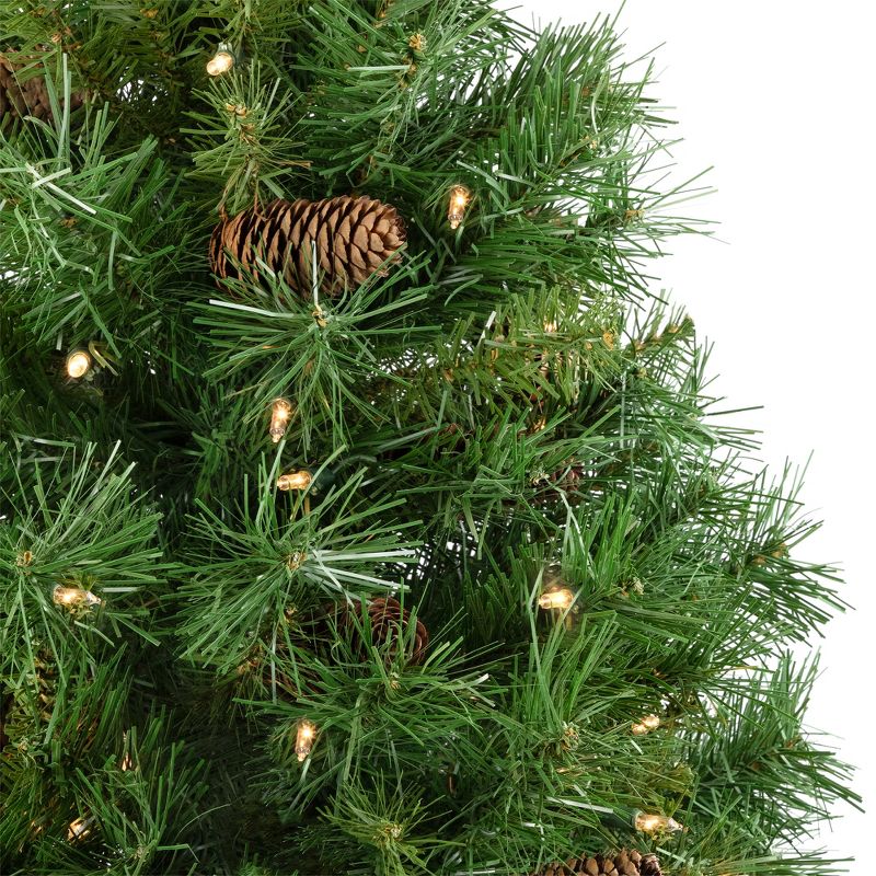 Northlight 4' Pre-Lit Full  Red Pine Artificial Christmas Tree, Clear Lights, 4 of 8