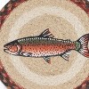 Earth Rugs Red Salmon Round Printed Jute Trivet – Rustic Coastal Fish Kitchen Hot Pad 10"x10" - 3 of 3