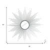 HomeRoots 32" Silver Metal Sunburst Geometric Framed Accent Mirror - 3 of 4