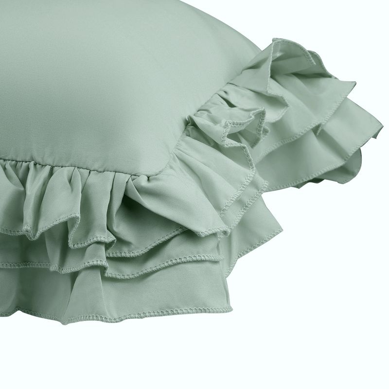 Unique Bargains Bedding Triple Ruffle Envelope Closure Pillowcases 20" x 30" 2 Pcs, 2 of 7