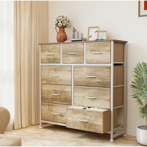 PAGED Drawer Dresser Tall Chest of Drawers Fabric Storage Cabinet with Wooden Top for Living Room, Bedroom - 1 of 4