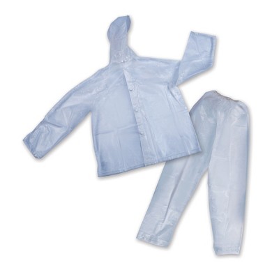 Stansport Women's 3 Piece .12 mm Thick Rainsuit Clear