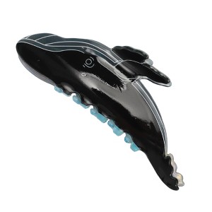 Unique Bargains Women's Fashion Cute Whale Hair Clips 4.53"x1.77"x1.77" Black 1 Pc - 1 of 3