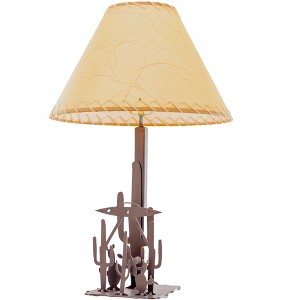 5 Star Super Deals Cactus and UFO Table Lamp – Rustic Metal Base with Beige Lampshade Unique Accent Lighting for Living Rooms Bedrooms - 1 of 4