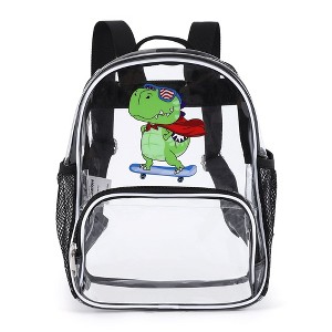 Butterfly Print Backpack Clear Backpack Heavy Duty Stadium Transparent School Book Bag Pvc Mesh Bag Cute Girls Bookbags - 1 of 4