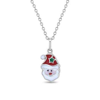 Girls' Jolly Christmas Santa Sterling Silver Necklace - In Season Jewelry