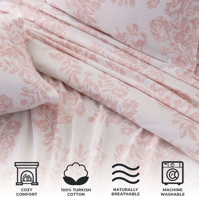 Great Bay Home Cotton Printed Flannel Sheet Set, 3 of 8