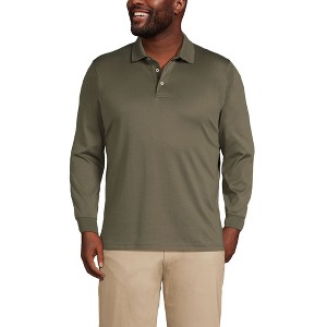Lands' End Men's Long Sleeve Cotton Supima Polo Shirt - 1 of 4