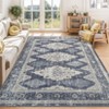 Rugs for Living Room Boho Medallion Area Rug Printed Kitchen Rugs Soft Low Pile Faux Wool Washable Floor Carpet Accent Rug - 2 of 4