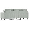 vidaXL 3-Seater Sofa in Light Gray Velvet - Modern Design, Comfy Padded Seats with Metal Frame for Living Room or Office Space - 4 of 4