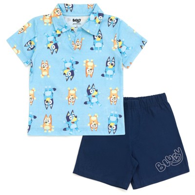 Bluey Bingo Little Boys Cosplay T-Shirt and Mesh Shorts Outfit Set