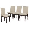 Set of 4 Fabric Upholstered Dining Chairs with Nailhead Trim,Rubber Wood Dining Room Chairs,High Back Parsons Kitchen Dining Chair-Coolbibila - 2 of 4