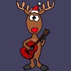 Women's Design By Humans Funny Cool Christmas Reindeer Playing the Guitar By SmileToday Racerback Tank Top - 2 of 3