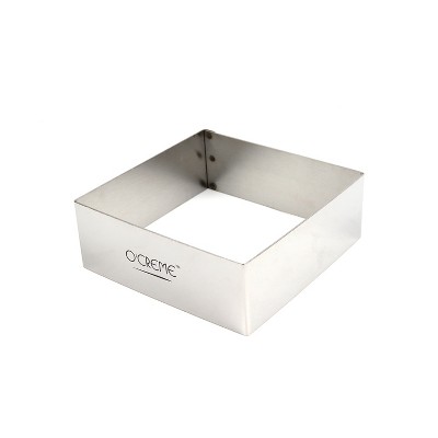 O'Creme Cake Ring, Stainless Steel, Square, 4-3/4" Dia x 1-3/4" High