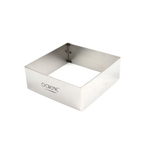 O'Creme Cake Ring, Stainless Steel, Square, 4-3/4" Dia x 1-3/4" High - 1 of 3