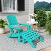 WestinTrends Malibu HDPE Outdoor Patio Folding Poly Adirondack Chair with Ottoman (2-Piece Set) - 2 of 4