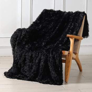 Kate Aurora Regal Luxe Oversized Ultra Soft & Fuzzy Lined Accent Throw Blanket - 50 in. W x 70 in. L