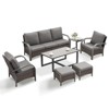 Belord 7PCS Outdoor Patio Furniture Set, All Weather Brown Wicker Outdoor Conversation Set with Couch, Patio Chair, Ottoman, Coffee Table, Side Table - 3 of 4