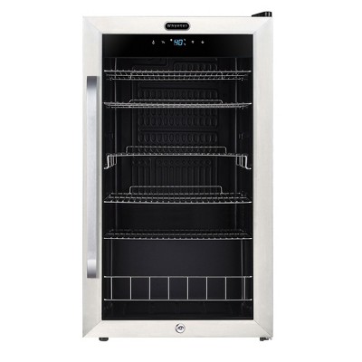 Whynter BR-1211DS Freestanding 121 Can Beverage Refrigerator with Digital Control, Stainless Steel Trim, Double Pane Glass Door, and Fan