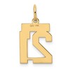 Black Bow Jewelry 14k Yellow Gold, Athletic Collection, Small Polished Number 21 Pendant - 3 of 4