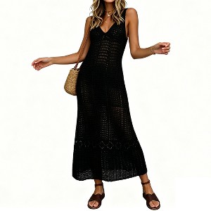 ebony knit dress Black Knitted Button Front Midi Dress – AX Paris US
