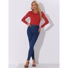 INSPIRE CHIC Women's Floral Embroidery Sheer Long Sleeves Lace Blouse - 2 of 4