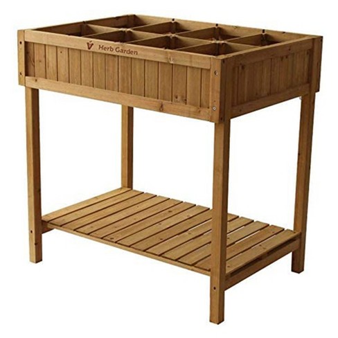 SmileMart Wooden Raised Planter Box for Vegetables, Plants and Herbs 