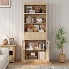 Glass Wave Style Semi-Open Storage Cabinet - MDF and PB Board, Modern Design, Multi-Purpose, Living Room and Kitchen Use, Decorative and Functional - 3 of 4