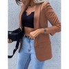 Women's Long Sleeve Open Front Blazer Slim Fit Tailored Jacket for Office and Evening Wear - 2 of 3