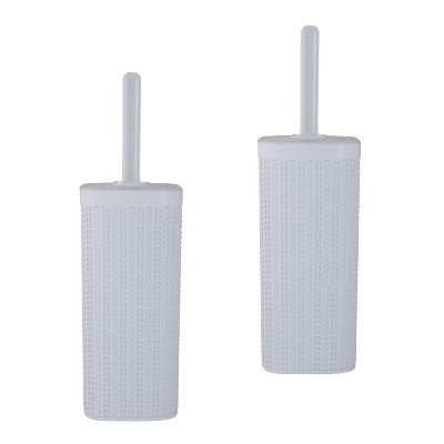 LunaLulinlk 2-Pack White Toilet Brush Set