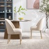 Velvet Dining Chairs Set of 2,Upholstered Armless Kitchen Chairs With Solid Wood Legs,Curved Backrest Kitchen Chairs,Accent Chair-Cuddlewood - 3 of 4
