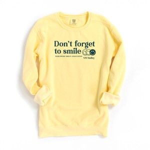 Simply Sage Market S.W.Smiley Don't Forget To Smile Garment Dyed Sweatshirt - 1 of 4