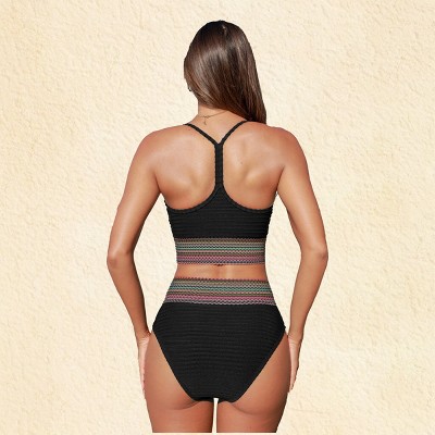 Women's Vibrant Multicolor Striped Monokini Swimsuit - Cupshe