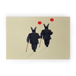 Coco de Paris Rabbits walking with balloons 30" x 20" Welcome Mat - Society6 - 1 of 3